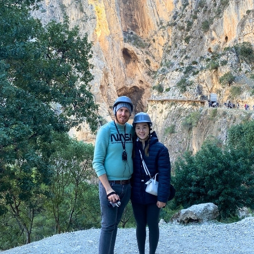 Couple at the Caminito del rey hike in Andalucia