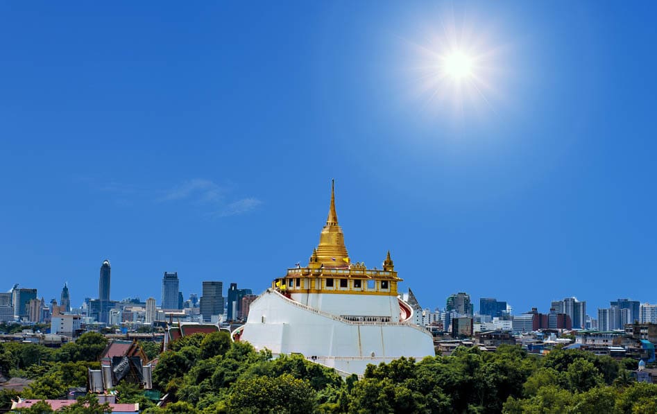 Wat Saket Temple of the golden mount Bangkok Thailand