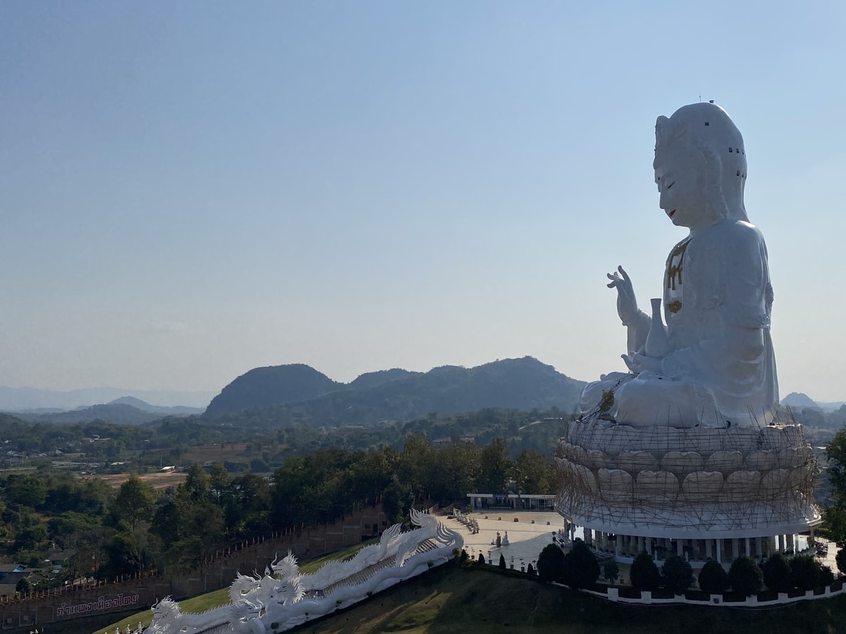 Statue overlooking mountainous landscape.
Traveling around Thailand for 1 month, Traveling around Thailand for 1 week