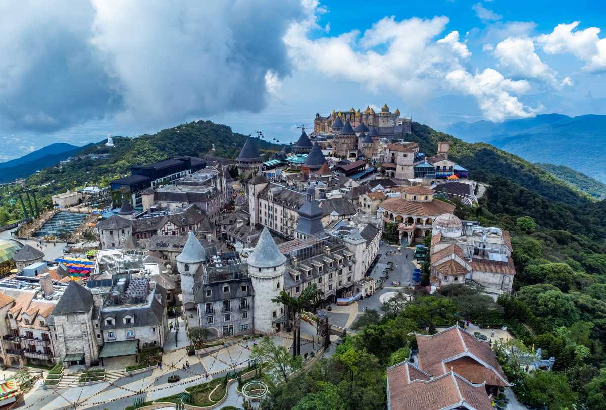 Ba Na Hills theme park from above with French architecture