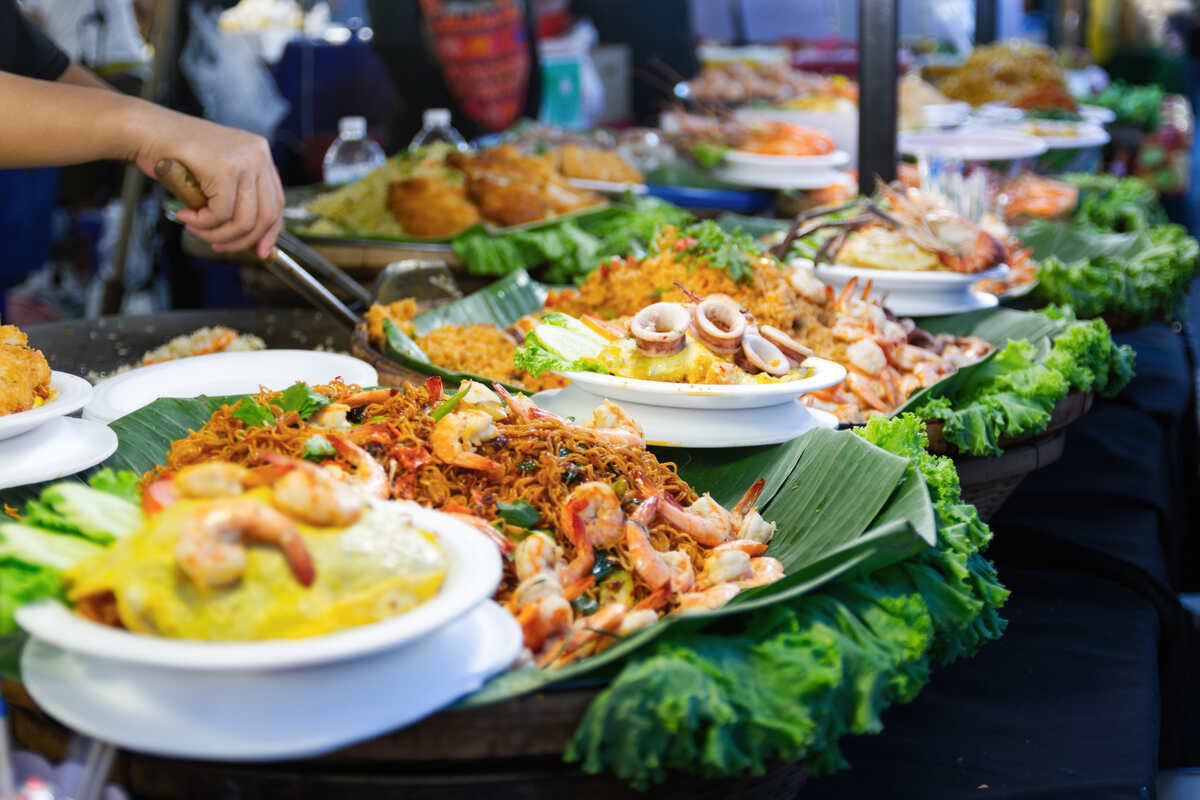 Thai street food at the market