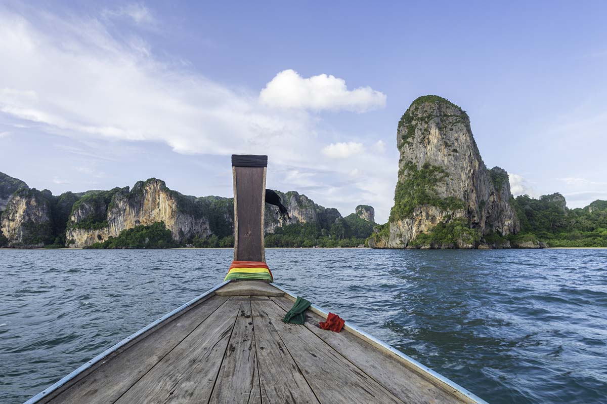 View from a longtail boat in southern Thailand