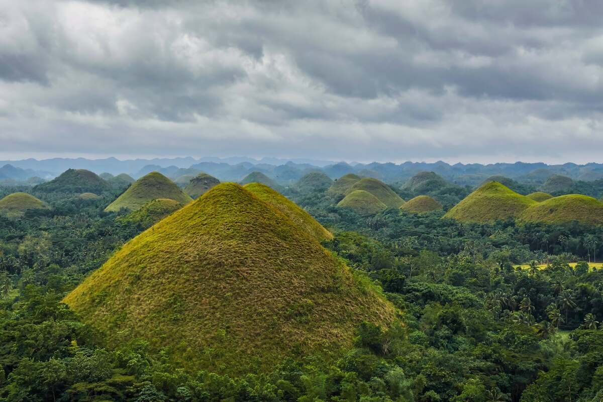 Lush Chocolate Hills in Bohol, Philippines.