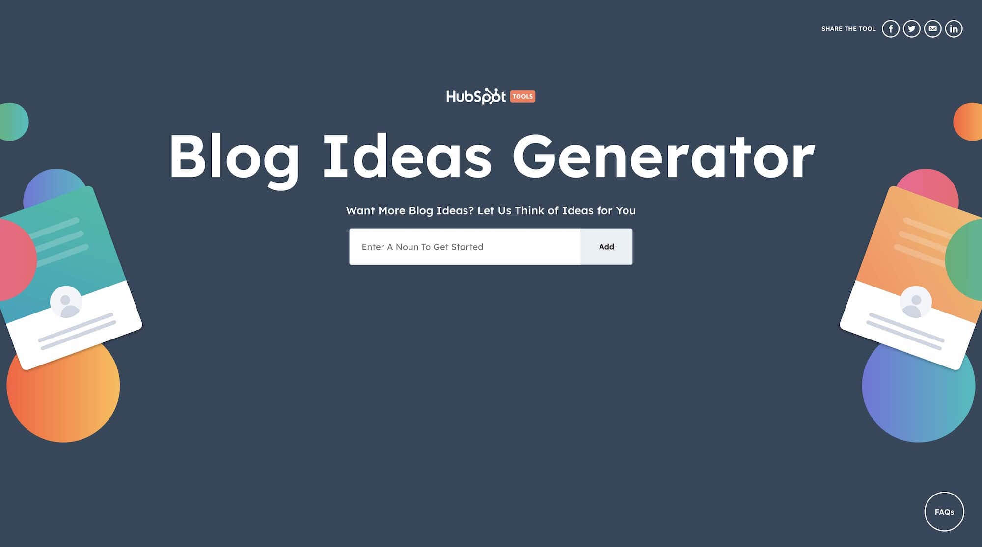 HubSpot Blog Ideas Generator content writing tools