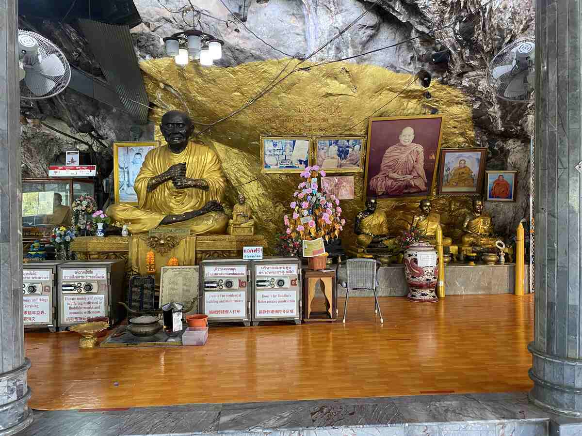 Images of Buddhist monks at the Tiger Cave Temple