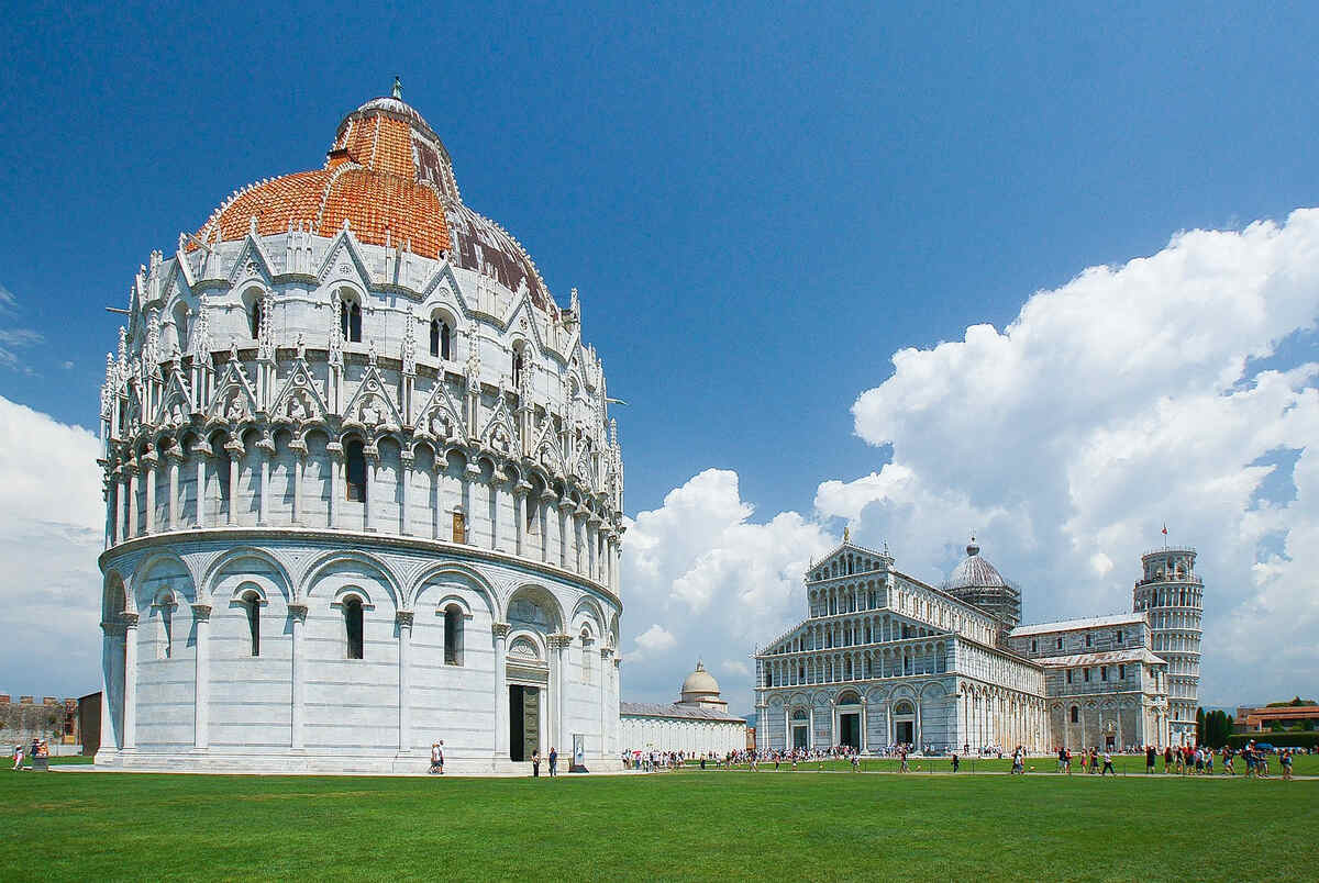 The Baptistery at Piazza dei miracoli in Pisa Italy