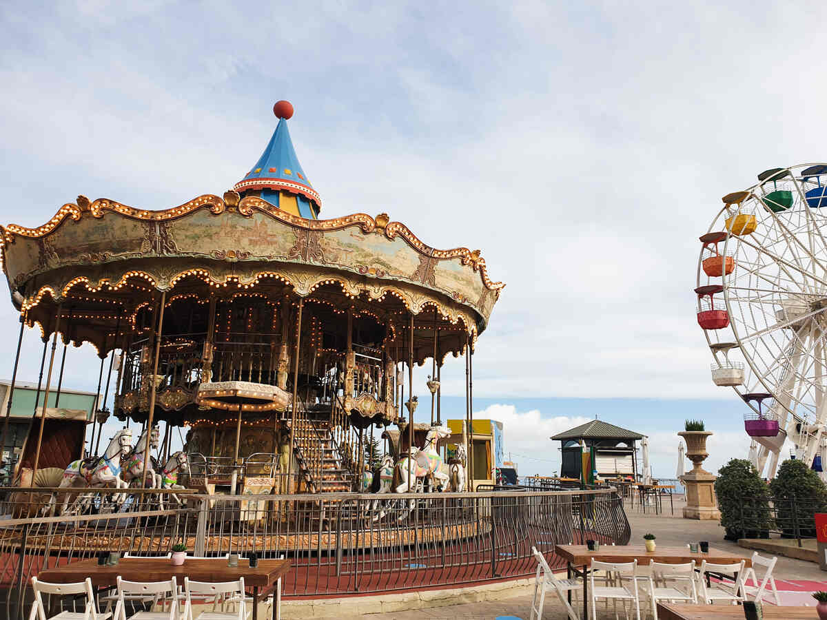 Mount Tibidabo theme park in Barcelona
