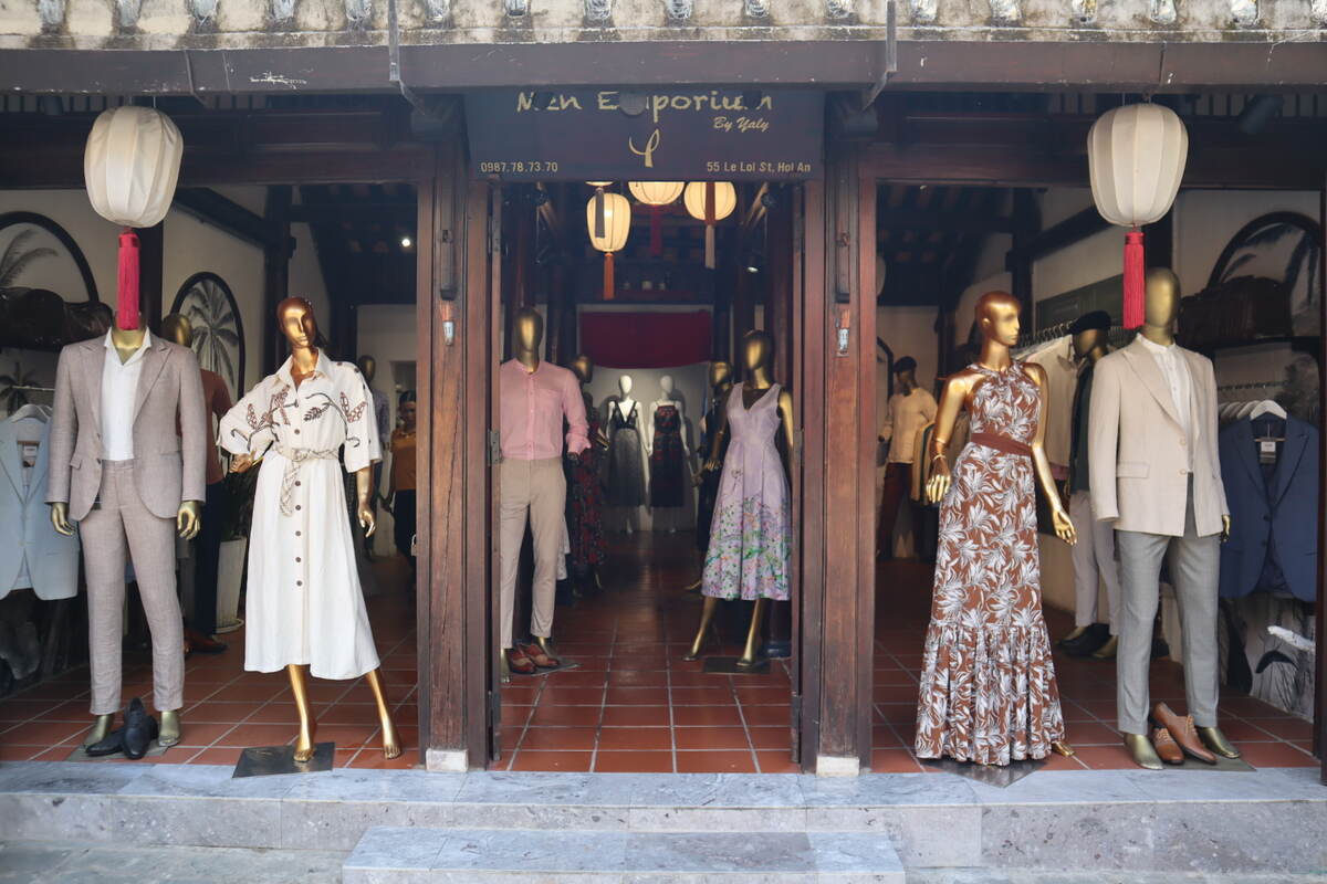 Boutique clothing store with traditional dresses.