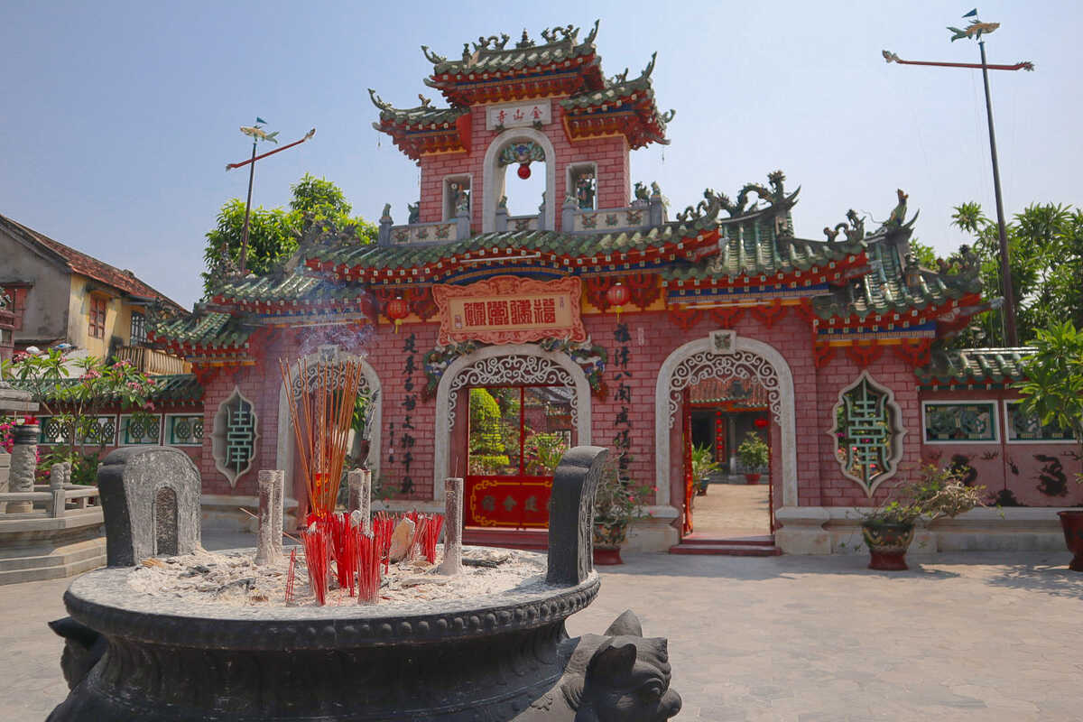Colorful temple with intricate designs. The-Fujian-Assembly-Hall-Hoi-An-Vietnam