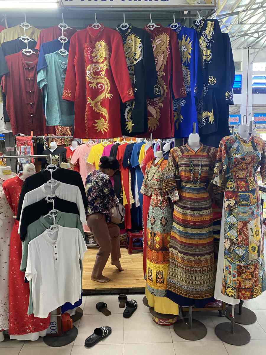 Traditional Vietnamese dresses and clothes Da Nang Han Market