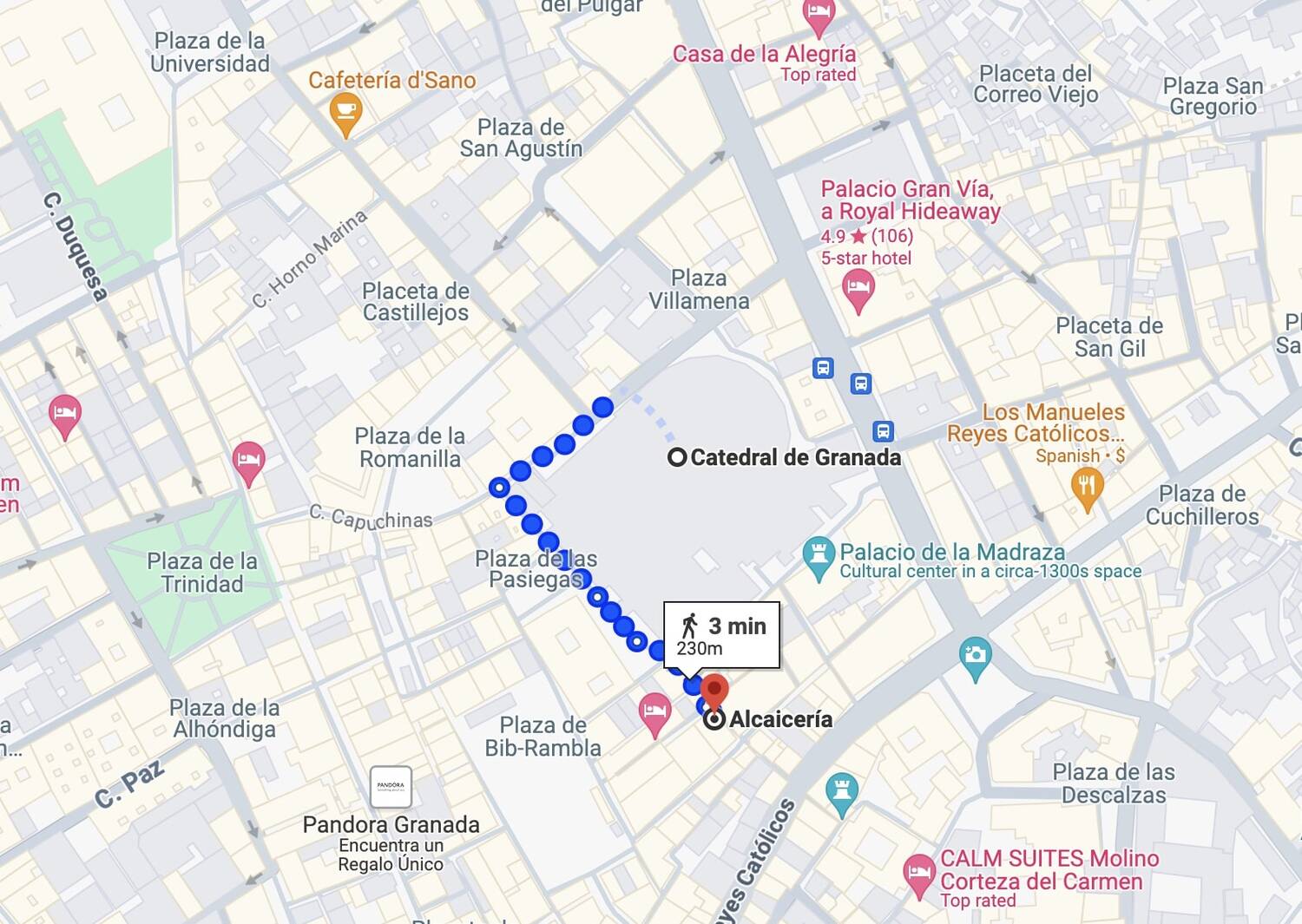 Alcaiceria Market location in Granada