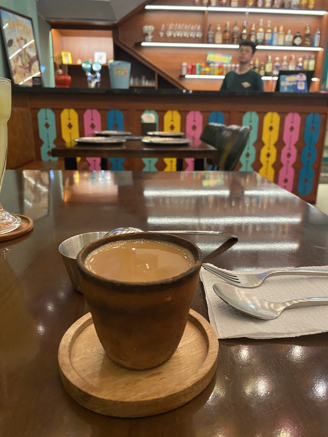 Chai tea in a tall glass