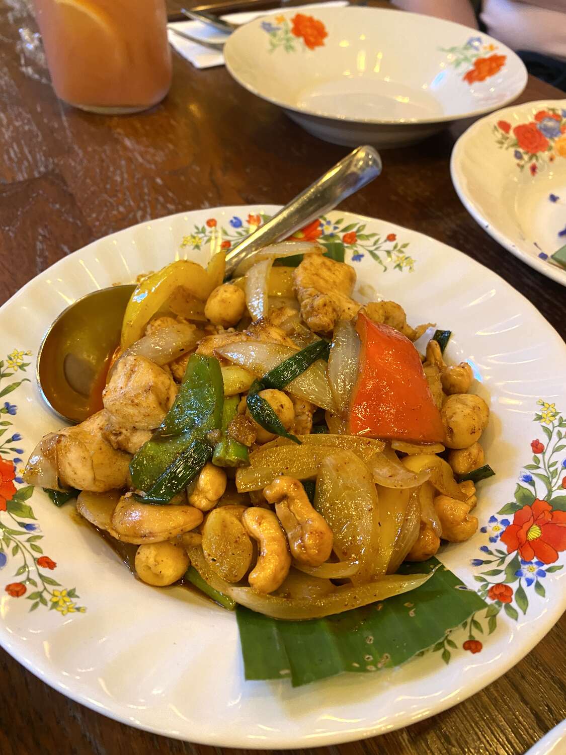 Dinner at Ginger Farm Kitchen with chicken and cashew nuts