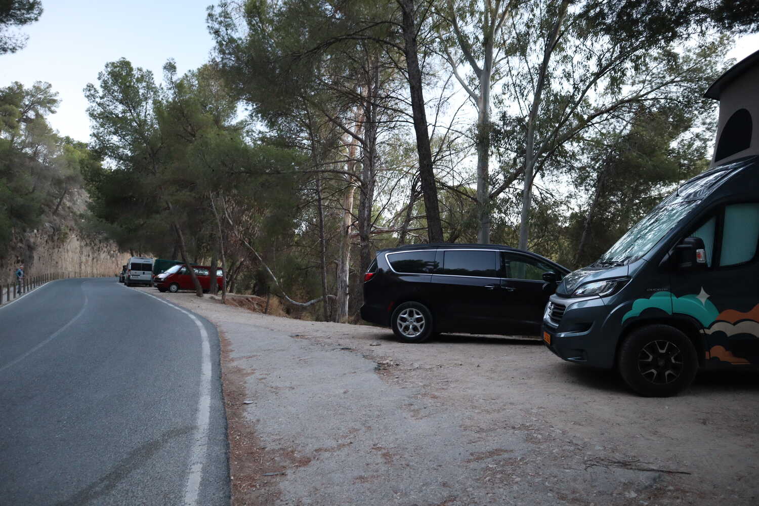 Parking at the hike -How to Get From Malaga to Caminito Del Rey