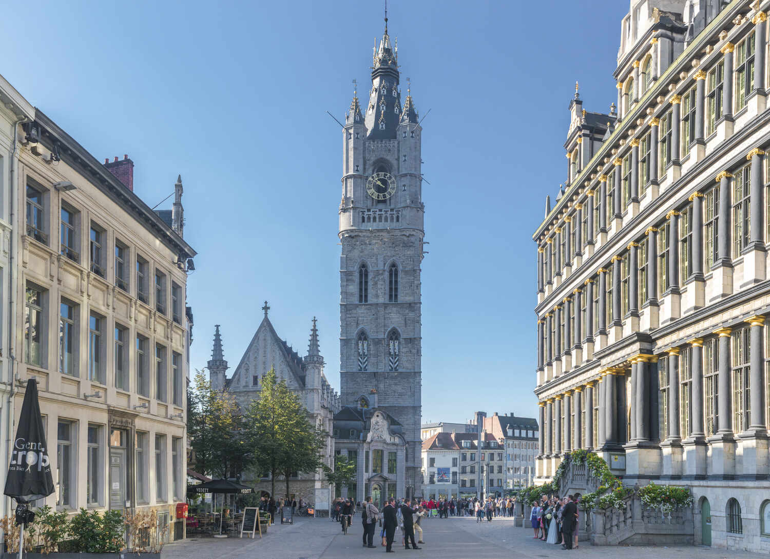 Belfry tower in Ghent on a sunny day