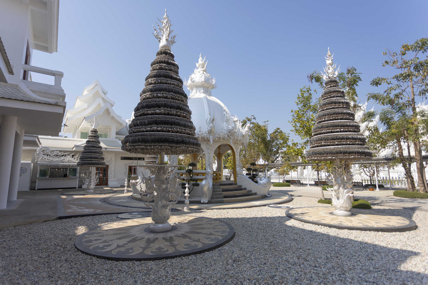 Inside the white temple in Chiang Rai