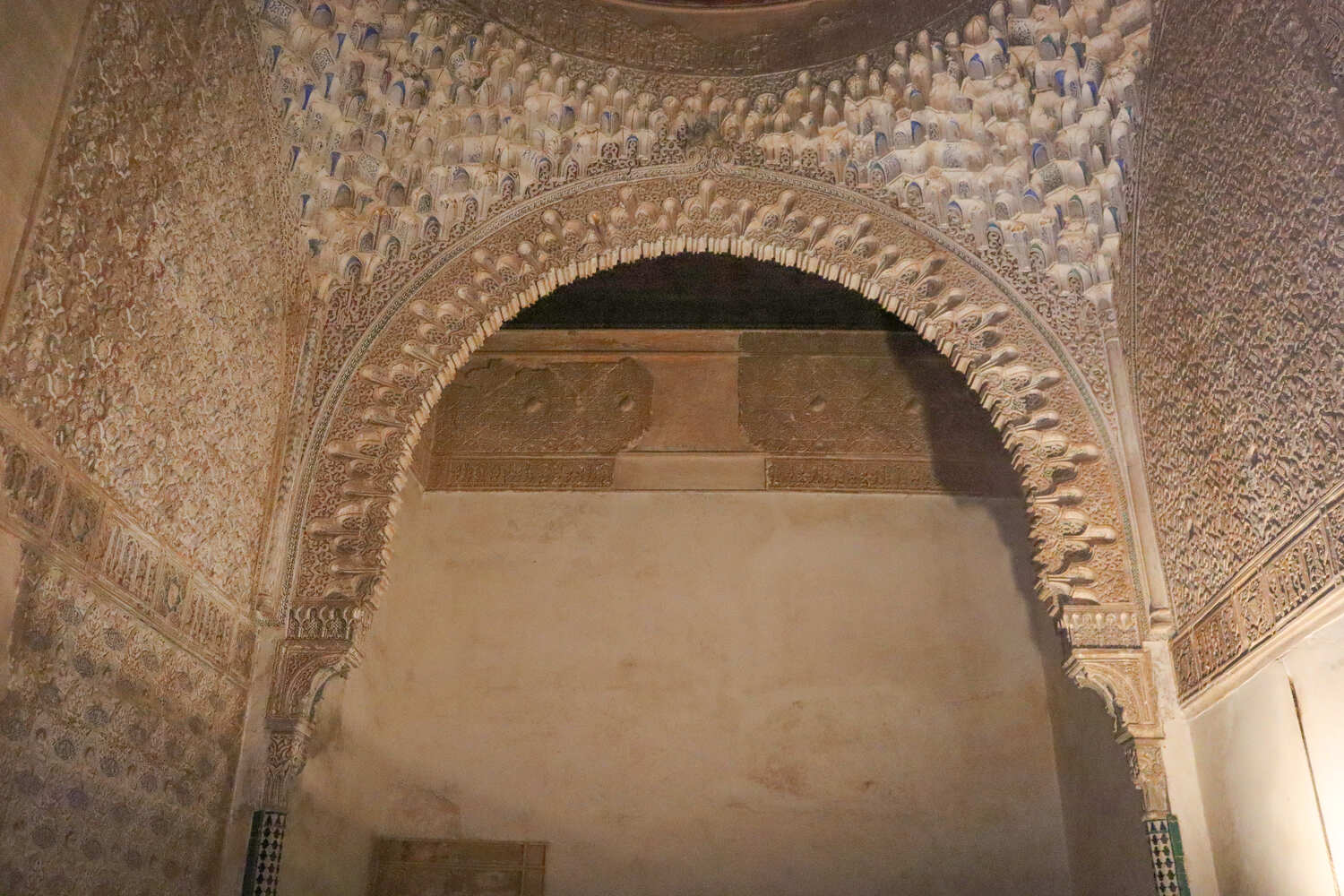 Islamic architecture inside the Nasrid Palaces inside the Alhambra