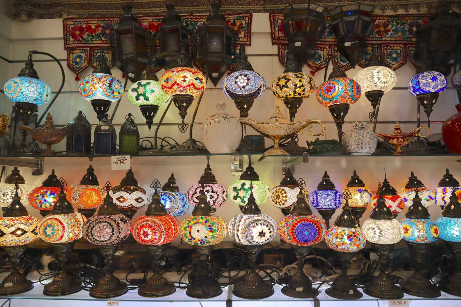 Lamps at a store in Alcaiceria Granada