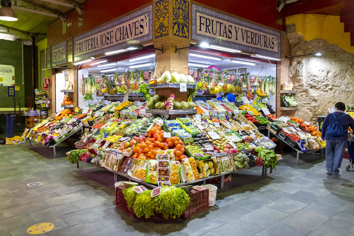 Mercado de Triana with fruits and vegetables