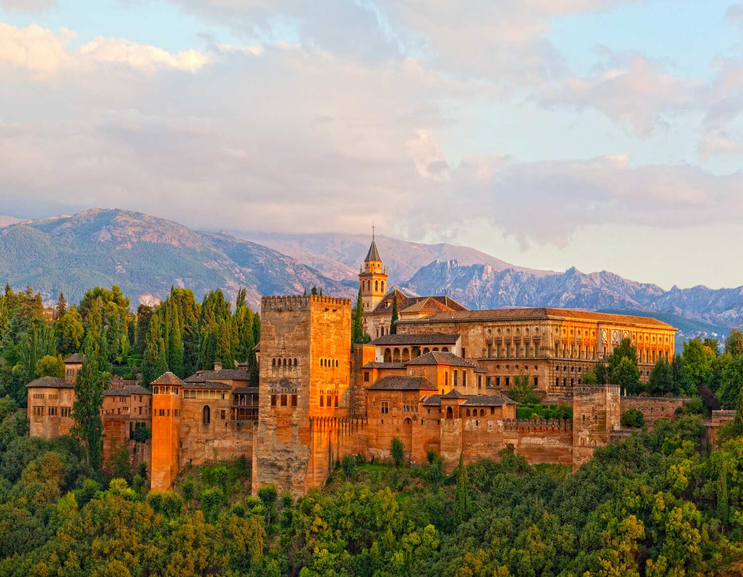 Sunset of the Alhambra in Sacromonte Granada