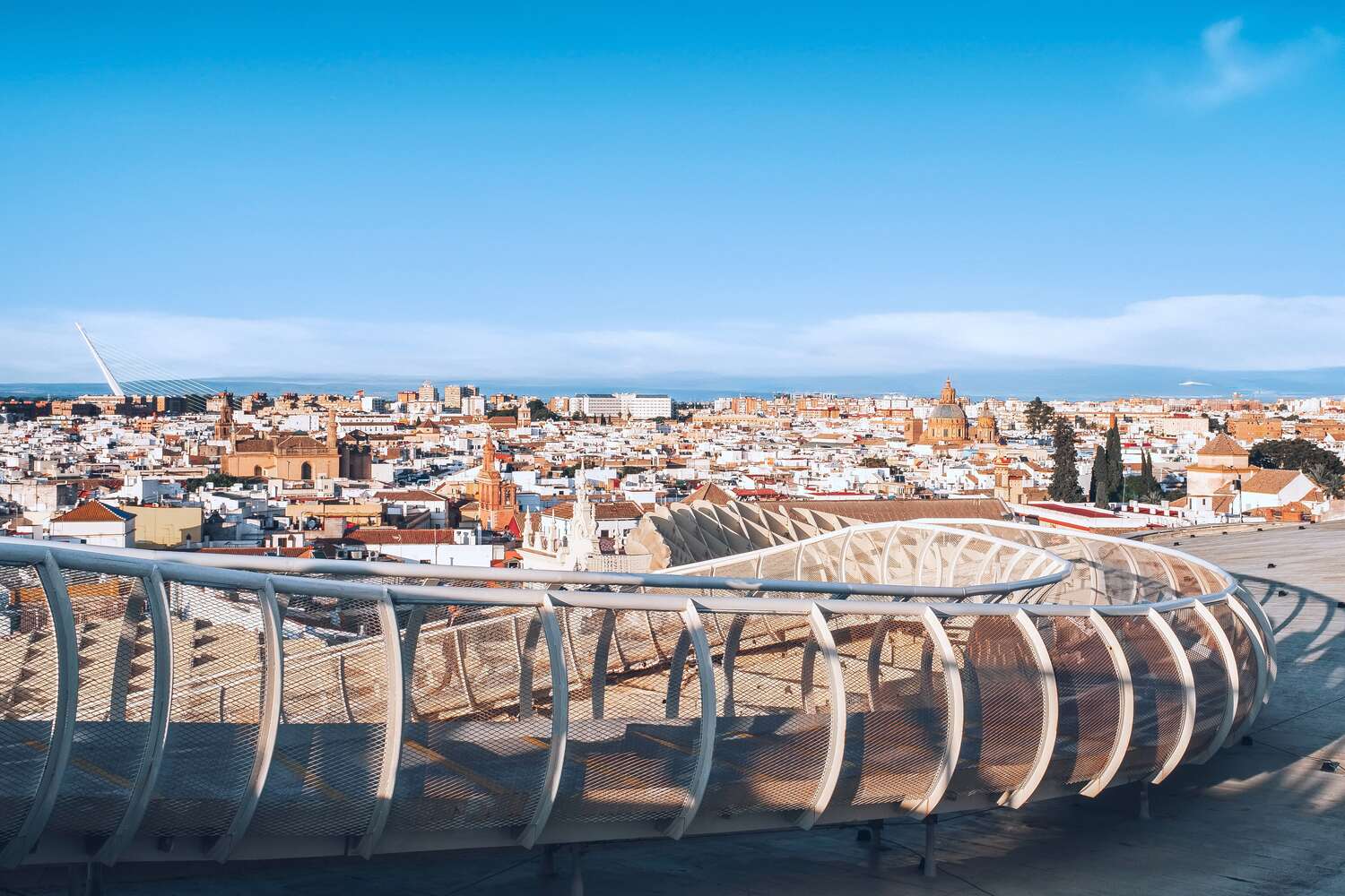 Views at the top of the Metropol Parasol in Seville