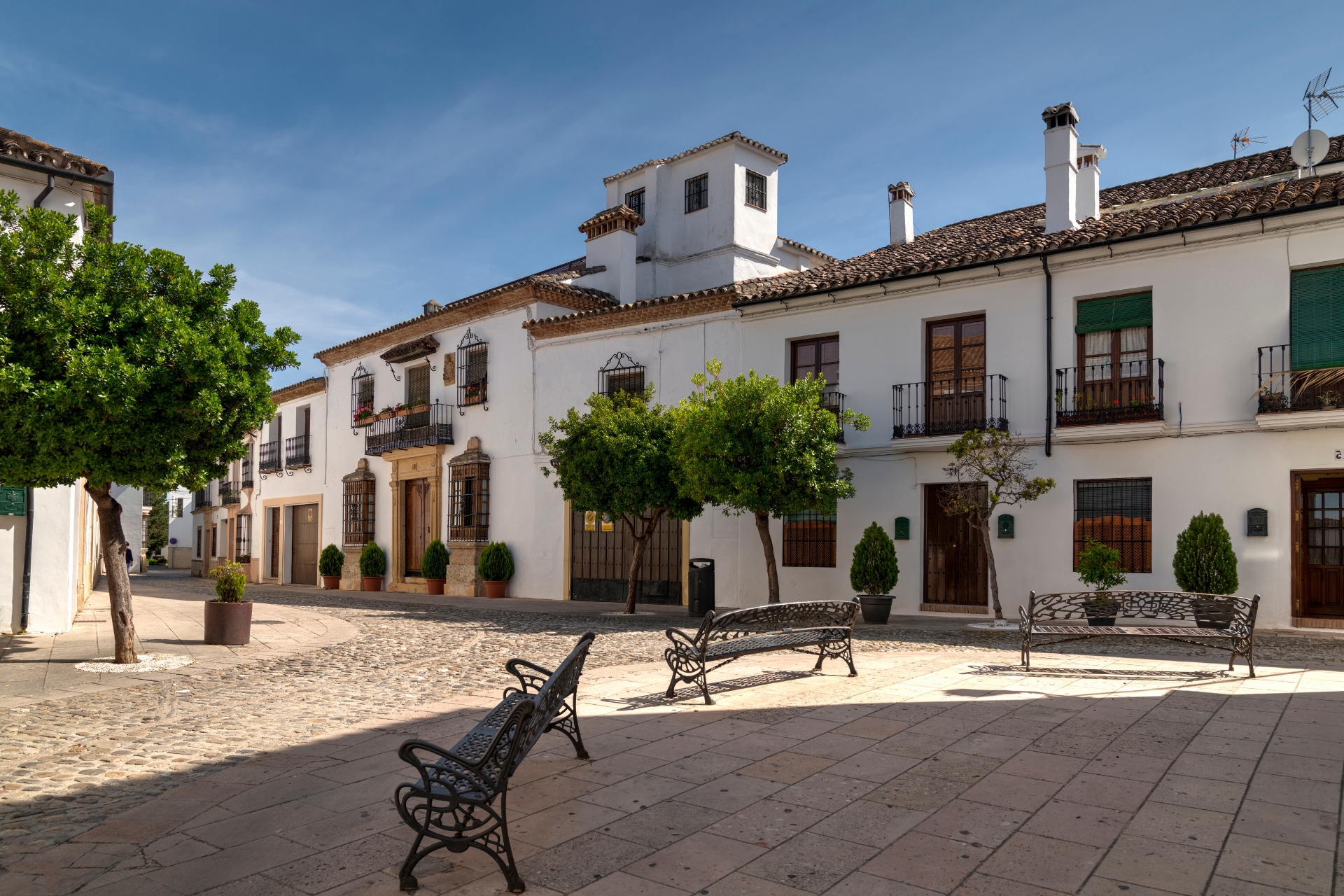 Streets of Ronda old town on a sunny day without people