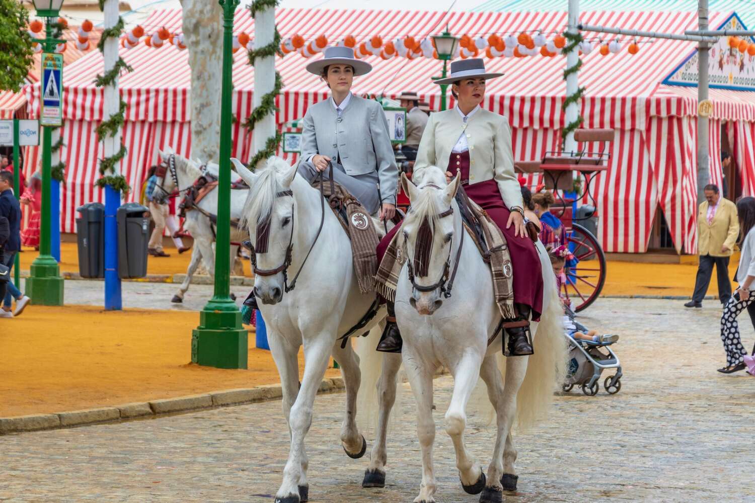 Women on horses in Seville